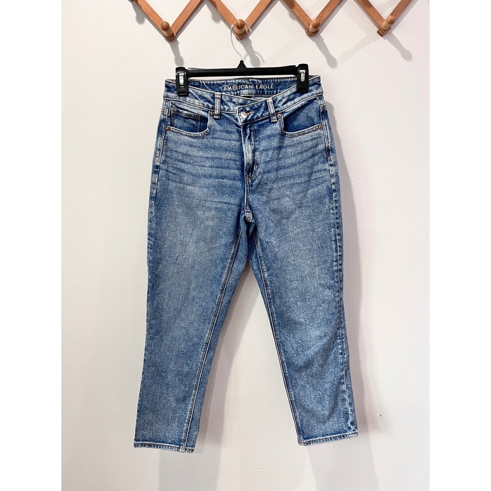 American Eagle Womens Crossover‎ Mom Jeans Medium Wash Size 4